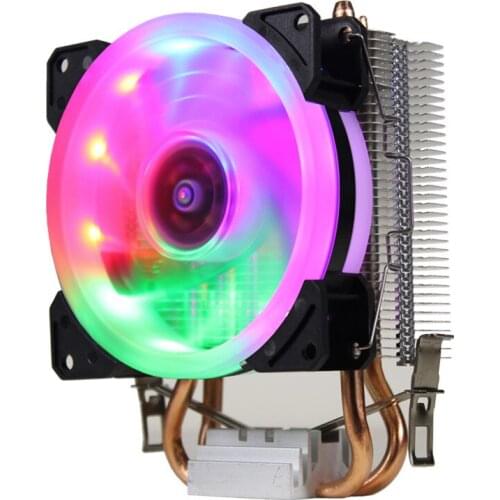 RGB LED CPU Cooler Fan 2 Heatpipe 12V Cooler Cooling Fan Heat Sink radiator for Intel LAG 1150 1155 1156 775 for AMD