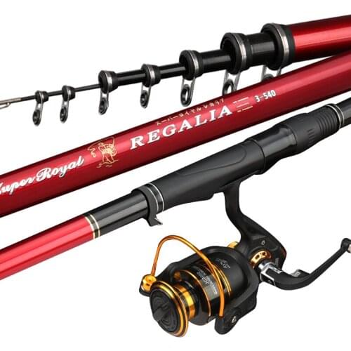 High Carbon Super Hard Rock Fishing Rod Positioned Red Dual-purpose Fishing Rod Sea Pole Telescopic Fishing Rod Fishing Reel Set