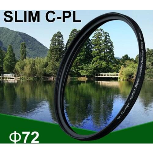 WTIANYA 72mm C-PL CPL Circular Polarizer Lens Filter 72 mm (5.3mm Ultra Slim, K9LR Optical Glass, Avoid Vignetting)
