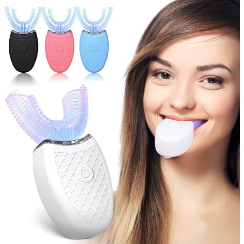 DIOZO Automatic Sonic Electric Toothbrush USB Rechargeable 360 Degree Silicone Teeth Cleaner Blue Light Whitening Tooth