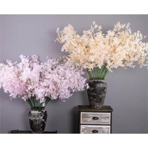 10 Pieces Wedding Party Favor 110cm Orchid Branch Artificial Flowers White Pink Champagne For Hotel Office Home Art Decor