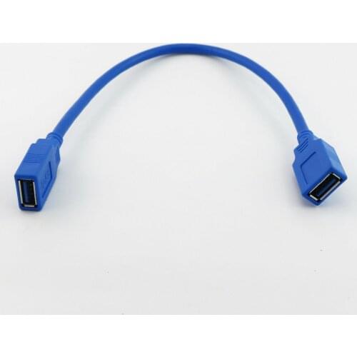 10pcs USB 3.0 A Female Jack To Female Socket 1FT Super Fast Extension Cable Cord Blue 30cm