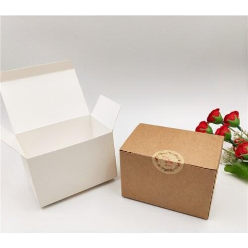 100Pcs/Lot Regular Size Kraft Paper Boxes For Small Lovely Teens Plush Toy Package Gifts Storage Container Boxes With Stickers