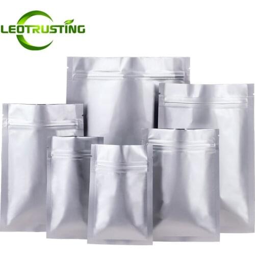 100pcs Resealable Flat Aluminum Foil Zip Lock Lightproof Bag Ground Coffee Spice Hardware Buttery Heat Sealing Gifts Pouches