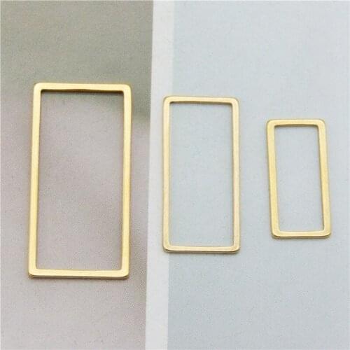 12pcs/lot Gold Charms Geometric Figure Charm Rectangle Hollow Glue Blank Pendant Tray Bezel Charms DIY Handmade Earrings Charms
