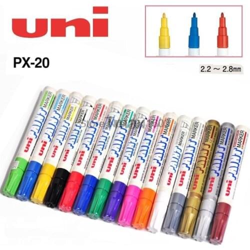 4 Pcs/Lot Mitsubishi Uni PX-20 Oil Based Marker 2.2-2.8 mm Oil Painting pen Art Markers wholeale Office & School Supplies