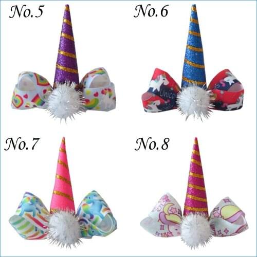 50 BLESSING Girl Popular 2.5" C- Unicorn Clip Little Pony Rainbow Spangle Flash