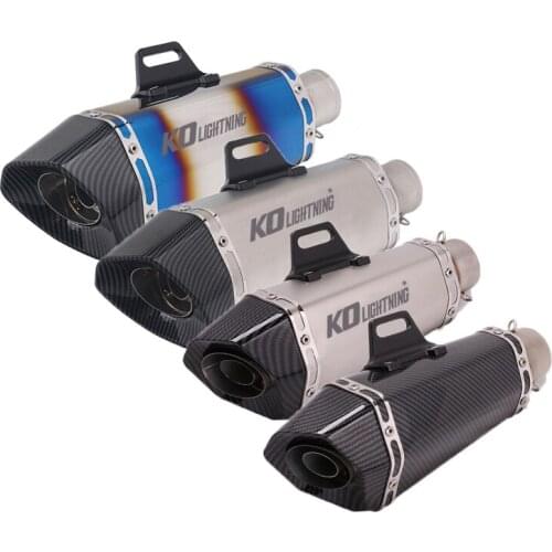 51mm Carbon Fiber Muffler Pipe Motorcycle Modified Exhaust Pipe 340mm Stainless Steel Exhaust Tips Removable Db Killer Tube