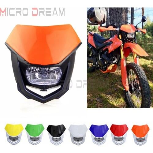 Dirt Bike Dual Sport Enduro Motocross Headlight Fairing for Yamaha YZ XT WR TTR EXC Six Days TPI Orange H4 12V 35w Headlamp