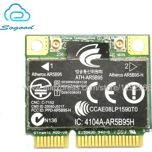 Wireless Card for Atheros AR5B95-H ATH-AR5B95 150Mbps Mini PCI-E 2.4G 802.11 b/g/n Network Card for HP G4 G6 CQ42 SPS 605560-005