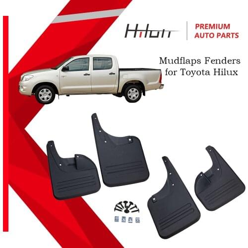 POSSBAY Mud Flap Flaps Splash Guards Mudguard Mudflaps Fenders for Toyota Hilux Vigo 2006-2014 2WD Black 4Pcs Set
