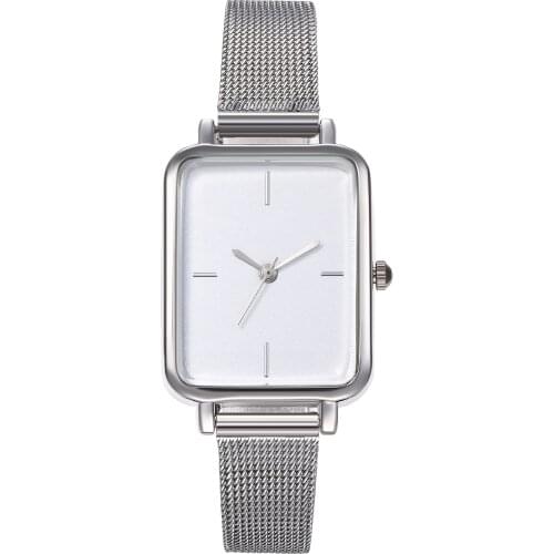 Relogio Feminino Minimalism Fashion Women Watches Rectangle Stainless Steel Mesh Belt Quartz Watch Men Drop Shipping Reloj Mujer