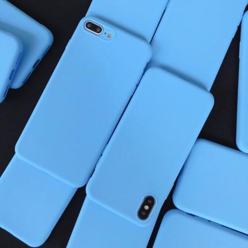 Sky Blue color Phone Case For iphone 12 11 Pro XS Max XR X 8 7 6S 6 Plus SE 2020 Silicone Cases Solid Color Soft TPU Back Cover