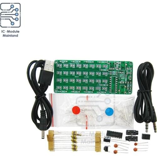 DC 5V ASD-84 8x4 Audio Spectrum Light Red Blue Display Color Level Indicator Electronic Production DIY Parts 2x5x7 Foggy Square
