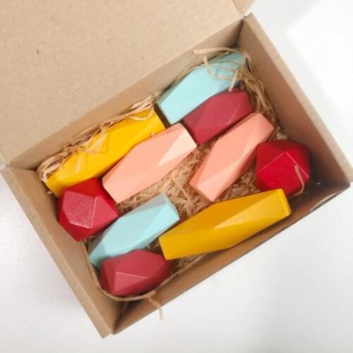 Wooden rainbow stacker jenga adult Nordic balancing stone building blocks toy educational kids toys jinga game baby color block