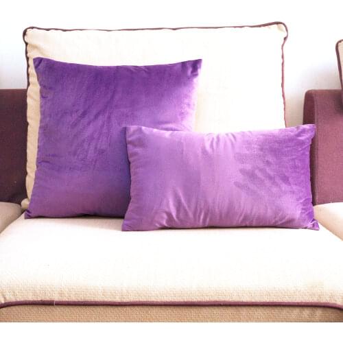 Purple Velvet Cushion Cover Pillow Case Lovely Soft Pillow Cover No Balling-up Without Stuffing