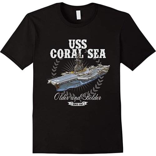 USS Coral Sea (CV-43) Aircraft Carrier T-Shirt. Summer Cotton O-Neck Short Sleeve Mens T Shirt New S-3XL