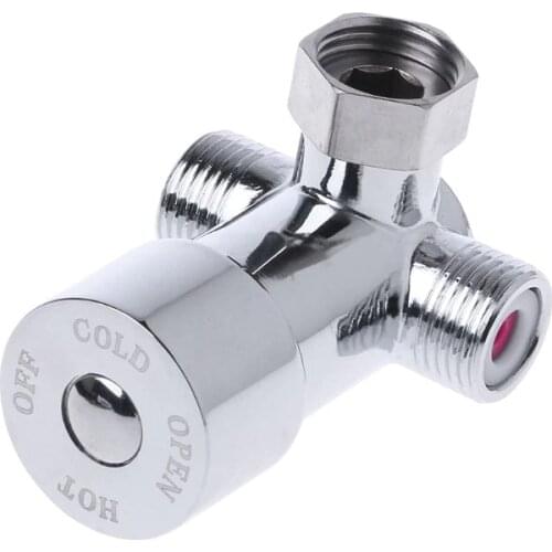 G1/2" Hot Cold Water Mixing Valve Valver Thermostatic Mixer Adjustable Temperature Control for Bathroom Shower Head Faucet Tap