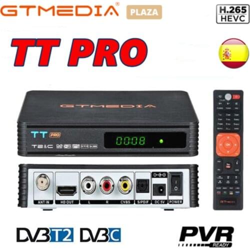 GTMEDIA TT Pro DVB-T2/T/Cable Digital TV Receiver Wifi TV Box 1080P Support MPEG-2/4 H.265 Spain Italy CZ Portugal PK V7 PLUS