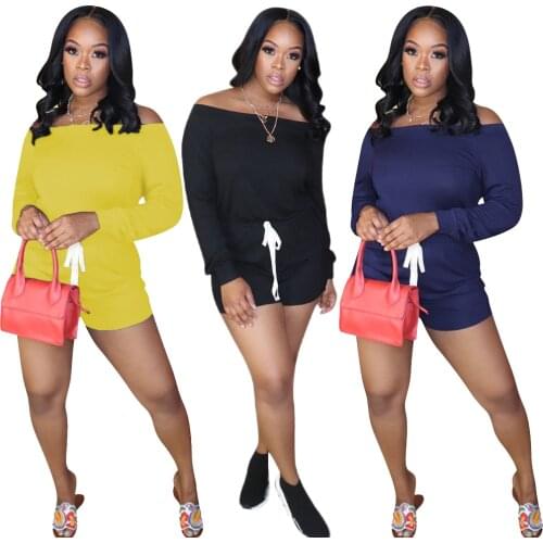 Summer Sexy Women Bodysuit Off Shoulder Long Sleeve Playsuits Bodycon Stretch Women Jumpsuit Overalls Party Club Wear Romper New