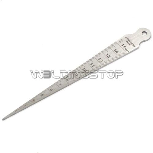 Welding Taper Gauge slot width, gap hole size gage metric & inch, 2.7mm thickness stainless plate measuring tool