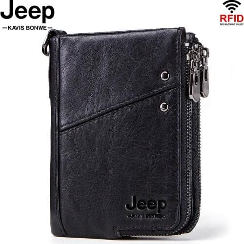 Short Wallet 2021 For Gift Coin Purse Chain Wallet Genuine Leather Card Holders Men Zipper Wallets Top Sale Walet New