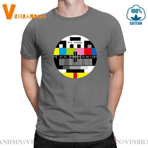 Summer The Big Bang theory T Shirt Men Vector Television No Men T-shirt Cotton Sheldon Cooper Tshirt TV No Signal Tops Tees