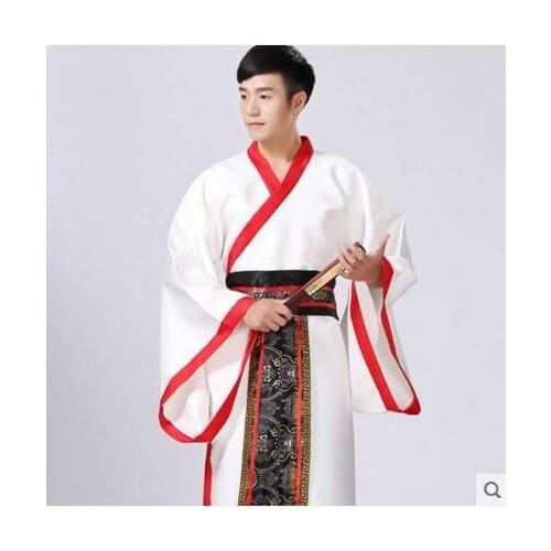 Men Dance Costume Chinese Folk Dance Ancient Hanfu Stage