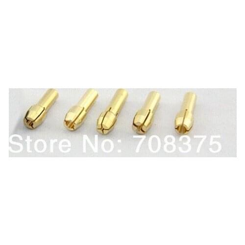 New 5PCS Brass Collet Set Including 1mm/1.5mm/2.35mm/3mm/3.17mm Fits Dremel Rotary Tools