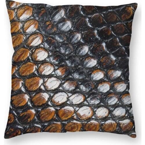 Snake Skin Pillow Case Home Decorative Pattern Texture Cushions Throw Pillow for Sofa Polyester Double-sided Printing Creative