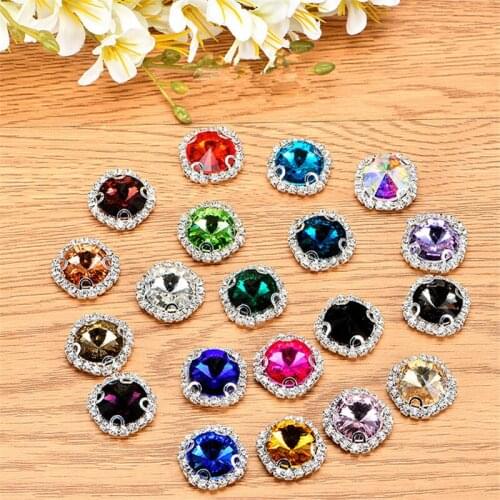 New 20pcs/ Package Satellite Circular Hand-sewn Glass Claw Drill Rim Crystal Clasp DIY Apparel Wedding Dress Accessories