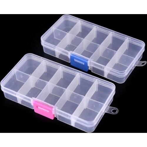 Plastic 10 Slots transparent Jewelry Storage Box Case Craft Container Ring Earring Drug Pill Beads Portable Makeup Organizer