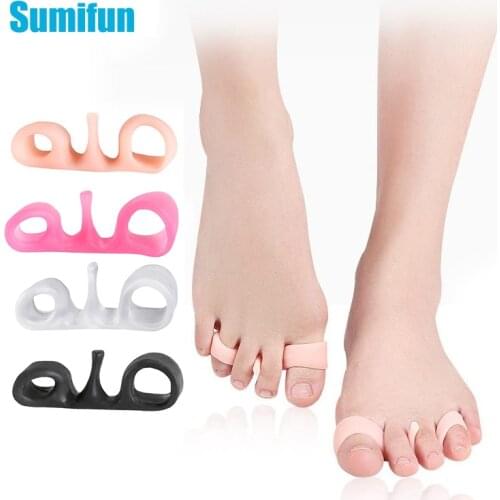 Two-hole Toe Separator Spacers Hallux Valgus Correction Device For Men Women Overlapping Thumb Separation Protector Foot Care