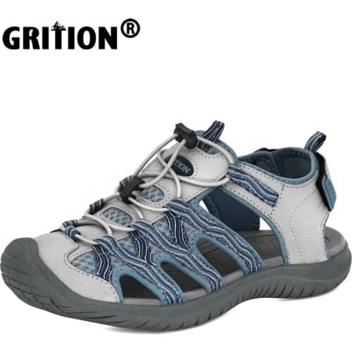 GRITION Women Sandals Non-Slip Summer Beach Shoes Outdoor Trekking Hiking Sandals 2021 New Plus Size 36-41 Gladiator Flat Heels