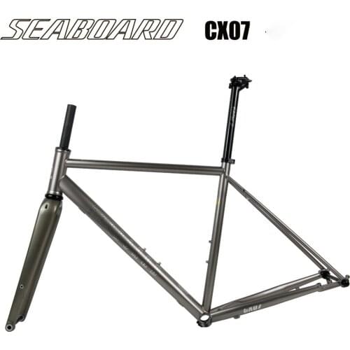 SEABOARD CX07 Chrome Frame With Carbon Fork Heat Treatment Steel Road Bike 700C CR-MO 4135 Frameset Disc Brake