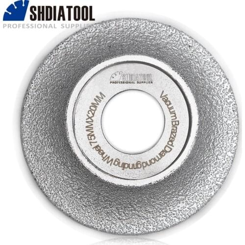 SHDIATOOL 1pc 75mmx20MM Vacuum Brazed Diamond grinding wheel for Demi-bullnose edge profile