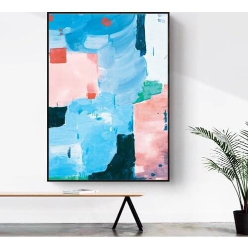 Nordic Minimalist Abstract Watercolor Canvas Painting Refresh Coating Posters Prints Wall Art Pictures Living Room Home Decor