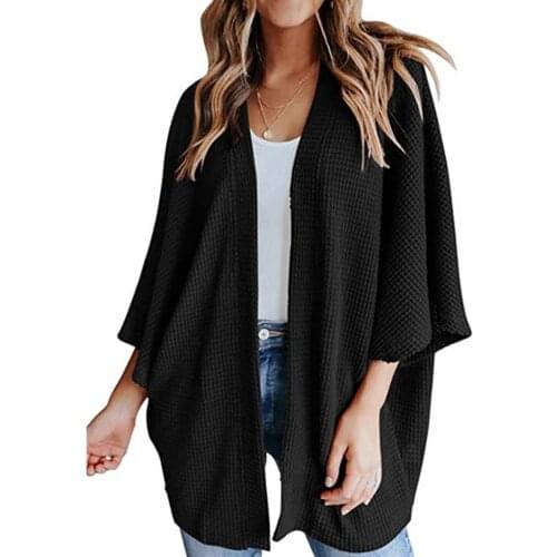 Sweater Long Sleeve Knitted Pockets Sweater Women Open Stitch Casual Sweaters Women Autumn Loose Cardigan Outwearr 2021