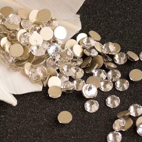 YANRUO 2058NoHF SS16 Crystal Clear 1440Pcs Strass Glass Crystals Stone Flat Back Non Hotfix Rhinestones Stick On Nails