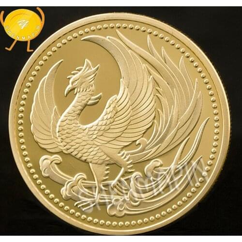Japanese Traditional Culture Phoenix Commemorative Coin Japan Bird Scales Wishing Phoenix Coins Collectibles Art Craft Gift