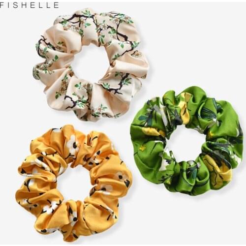 Natural satin silk elastic hair ring women scrunchies headband fashion hair bands ladies accessories hair ties four seasons