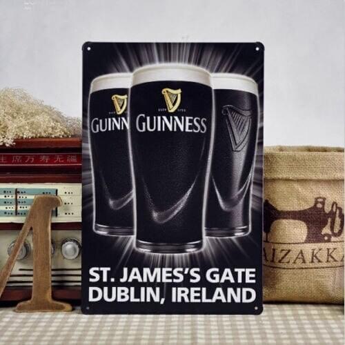 ''Black Guinness'' Tin Metal Sign Pub Bar Hotel Home Wall Decor Sign 20x30CM