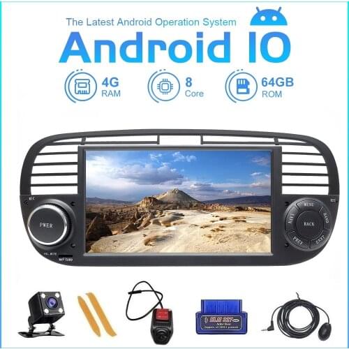 ZLTOOPAI Android 10 For Fiat 500 2009-2015 Auto Radio Stereo Head Unit GPS Navigation Car Multimedia Player Replace Radio