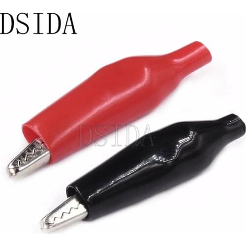 10PCS 2.8cm 28mm Power Clip Red and Black Alligator Clip Sheath Clip Power Clamp Test Clip (5PCS Red and 5PCS Black )