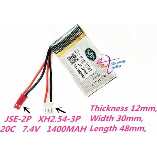 123048 7.4V 1400MAH Lipo Battery X600 F46 X601H JXD391V aircraft 7.4V 700MAH 2S Lipo battery 7.4V 603048*2