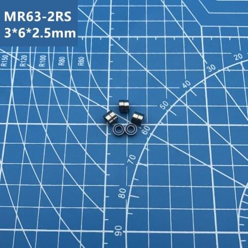 2021 Hot sale Free Shipping 50pcs High Quality Miniature blue sealed deep groove Ball Bearings MR63-2RS 3*6*2.5 mm MR63RS L630