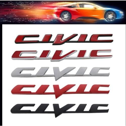 3D Premium Civic Hood Fender trunk Rear Bonnet Nameplate Decal Emblem Badge Sticker for Civic Mugen Accord Odyssey Fit JAZZ CRV