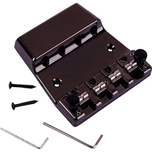 4 String Metal Bass Bridge Saddle Bridge Strain Plate Bridge for Musical Instrument Bass Accessories