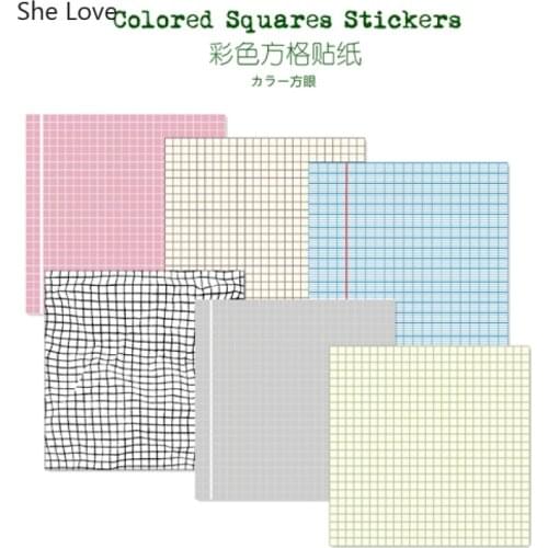 Chzimade 6Sheets/lot 10x10cm Square Grid Vellum Paper Stickers For Diy Photo Albums Card Making Scrapbooking Happy Planner
