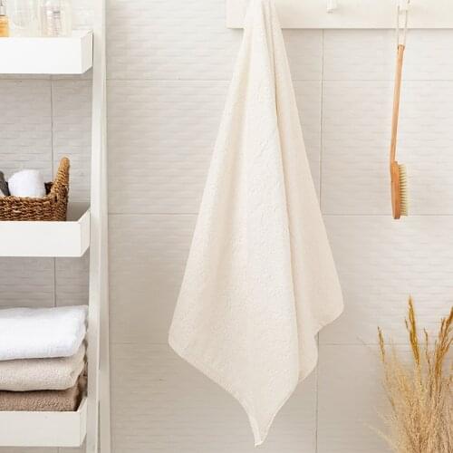 Bamboo bath towel - Quality cotton cream face towel Turkish textile product 70x140 Cm